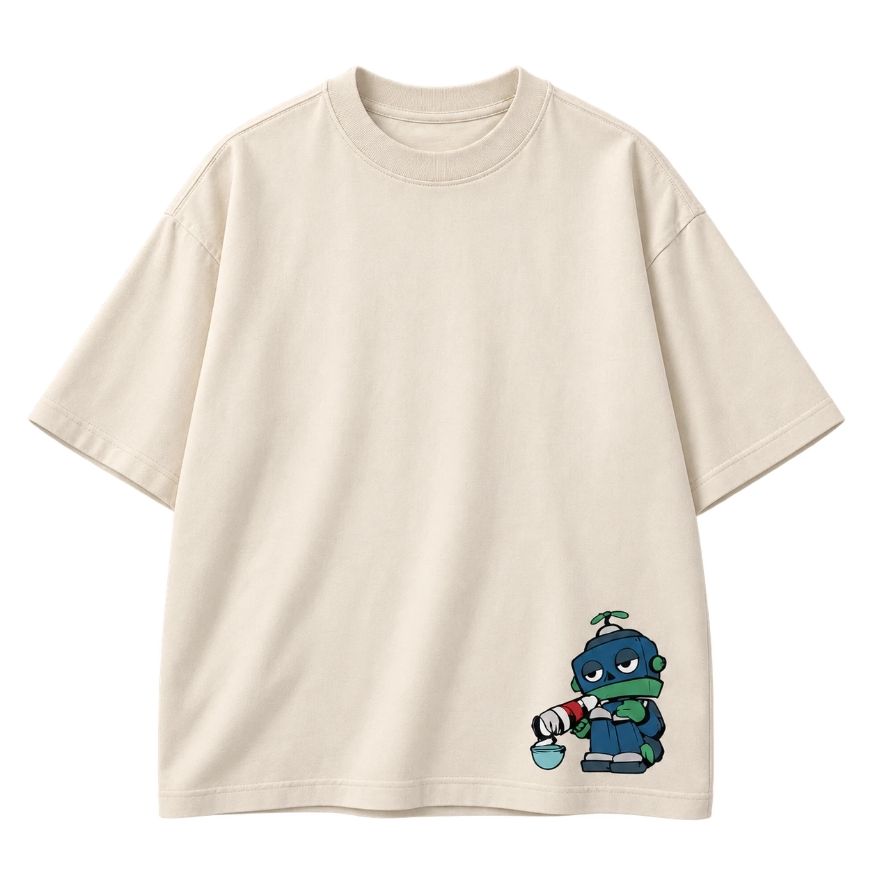 Talk Less Tee, Warm Cream, front mockup