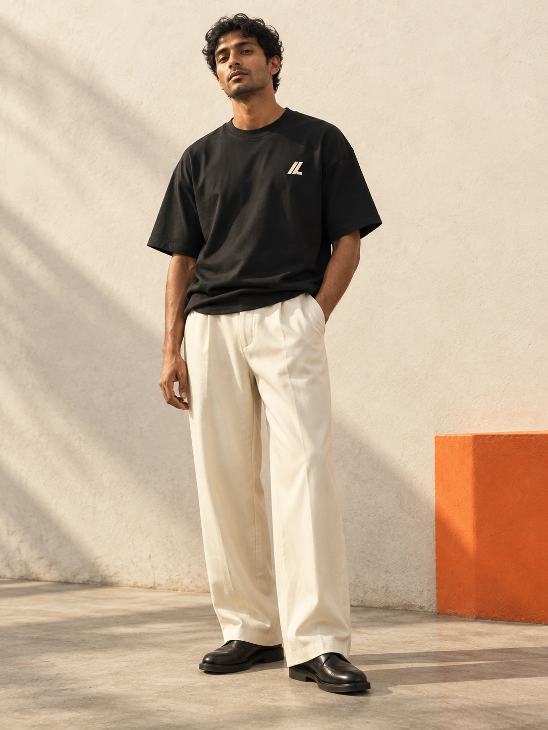 The Lyverne tee styled with cream trousers