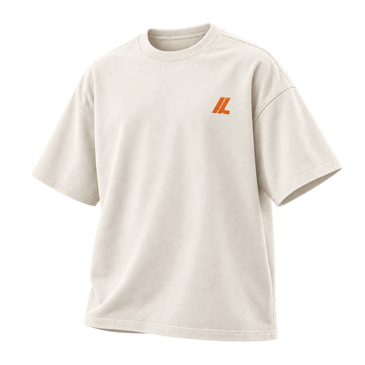 The cream Signature Tee, relaxed and understated