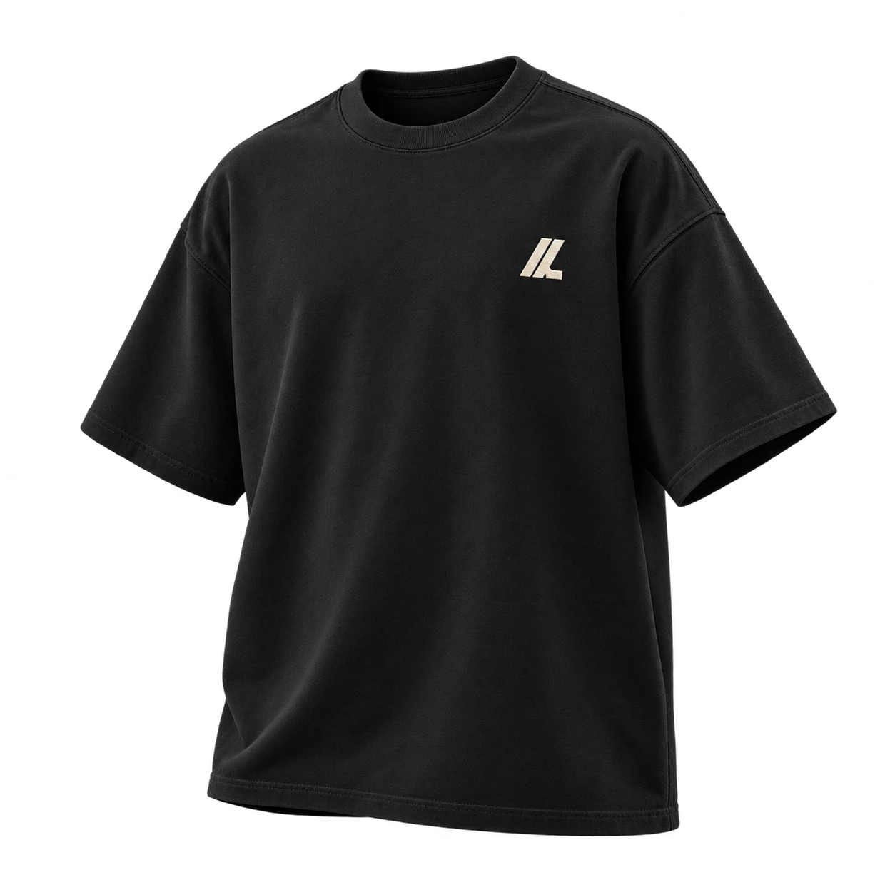 Black Lyverne Signature Tee surrounded by its design details
